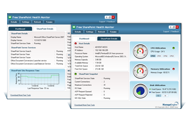 Click to view Free SharePoint Health Monitor Tool 1.0 screenshot