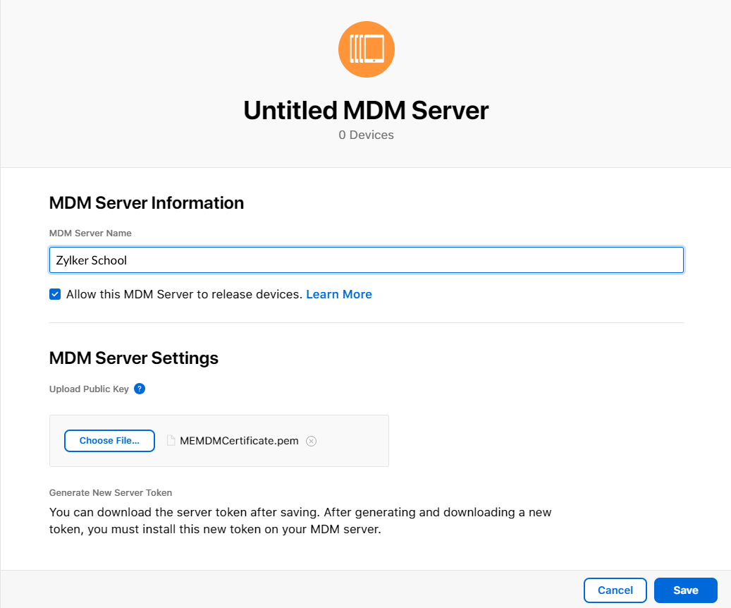 Creating Server Token in ASM (Apple School Manager) to facilitate the integration of MDM with the ASM portal