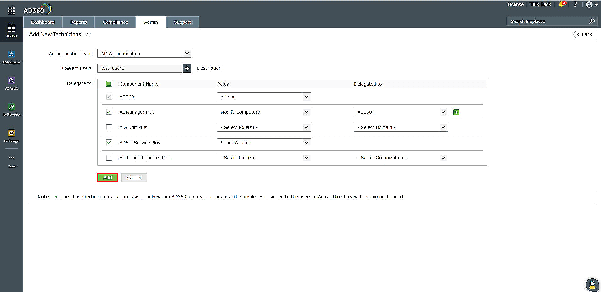 Modifying an existing technician