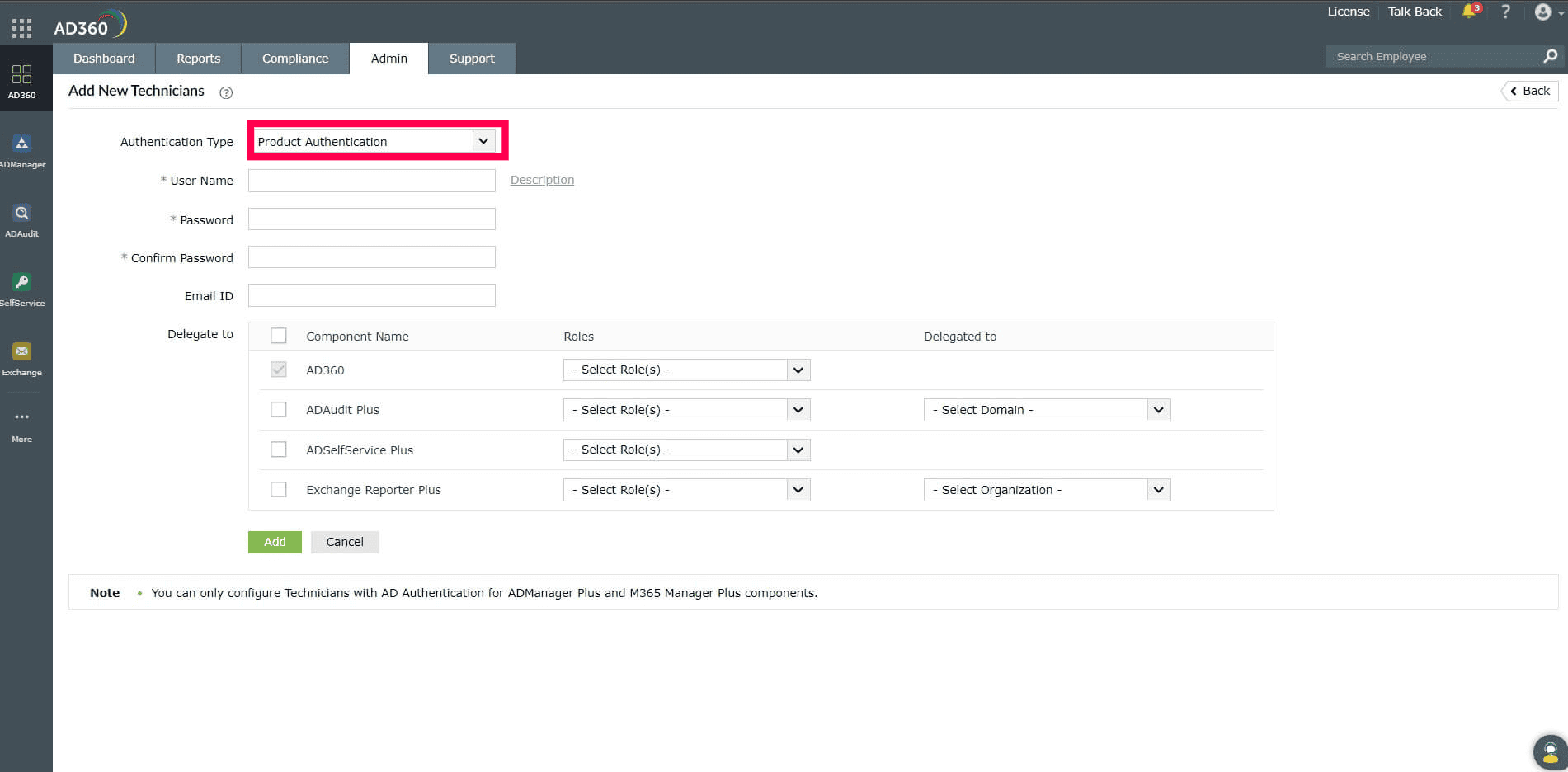 Modifying an existing technician