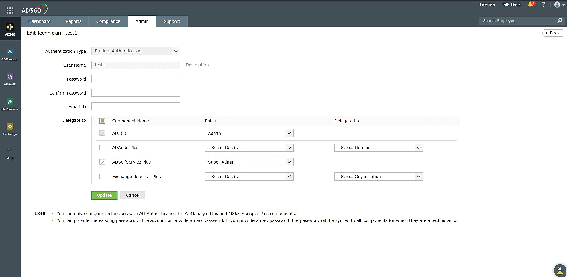 How to modify an existing technician