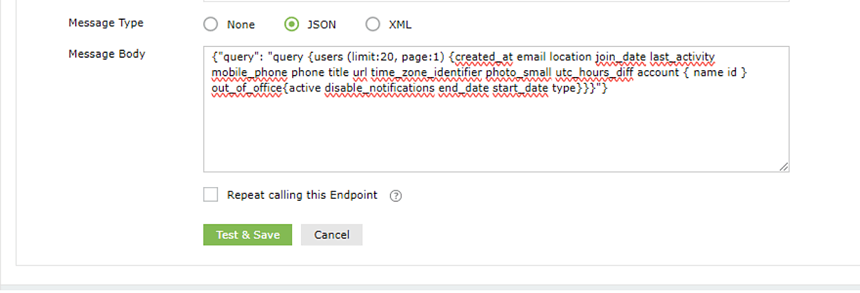 Inbound webhook configuration
