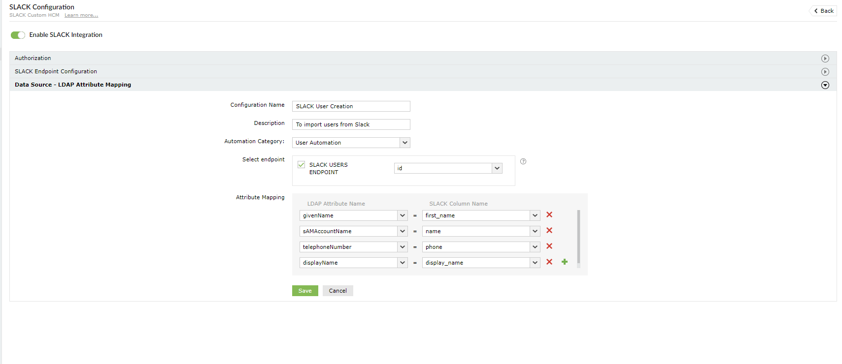 LDAP attributes