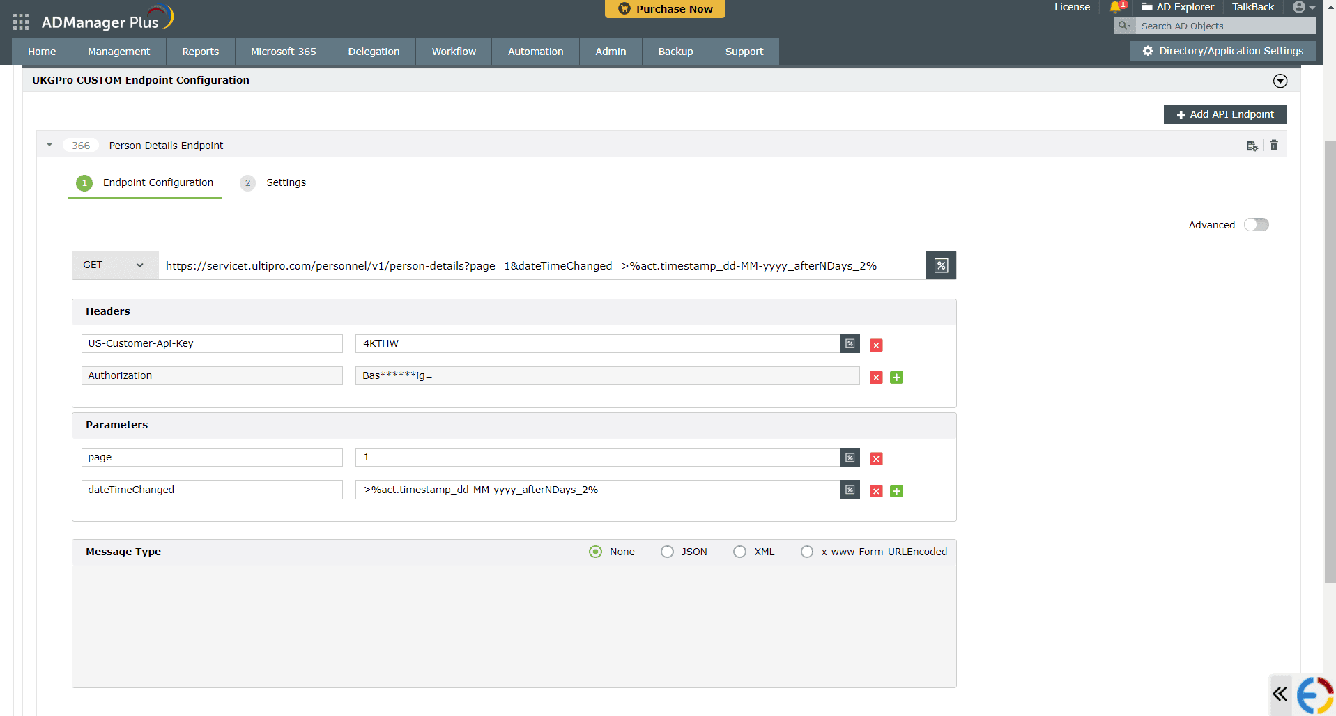 How to configure UKG Pro integration in ADManager Plus