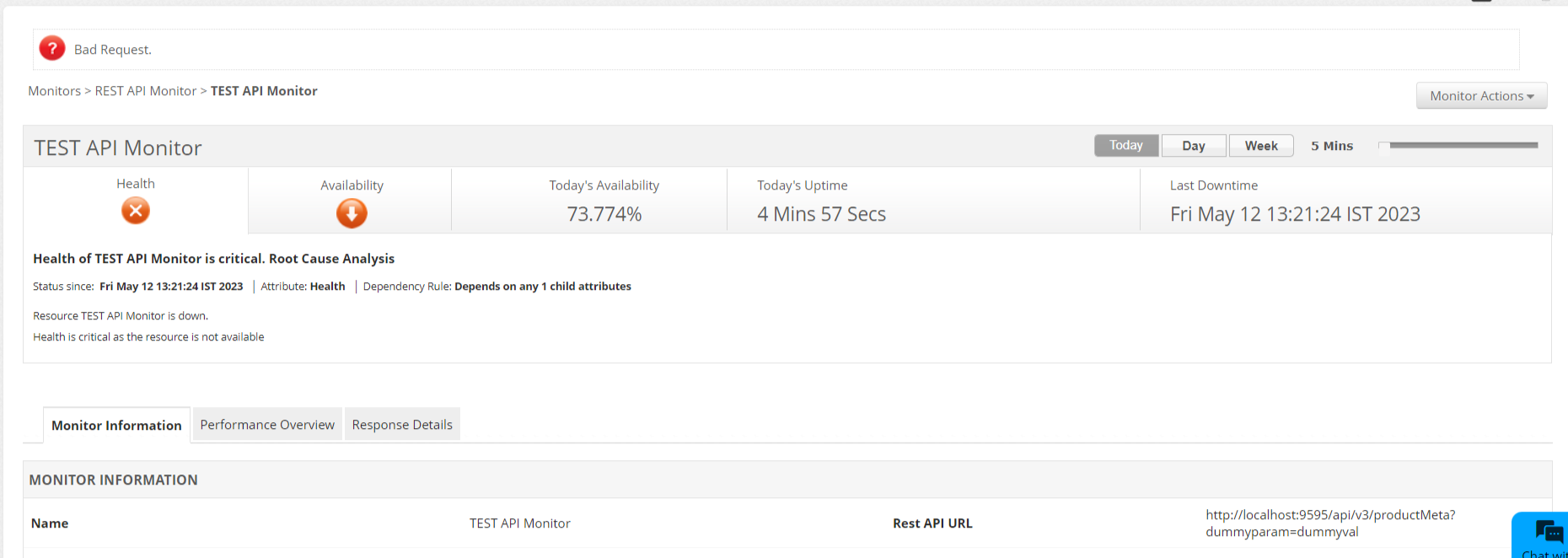 REST API Error 400 REST API Error 400