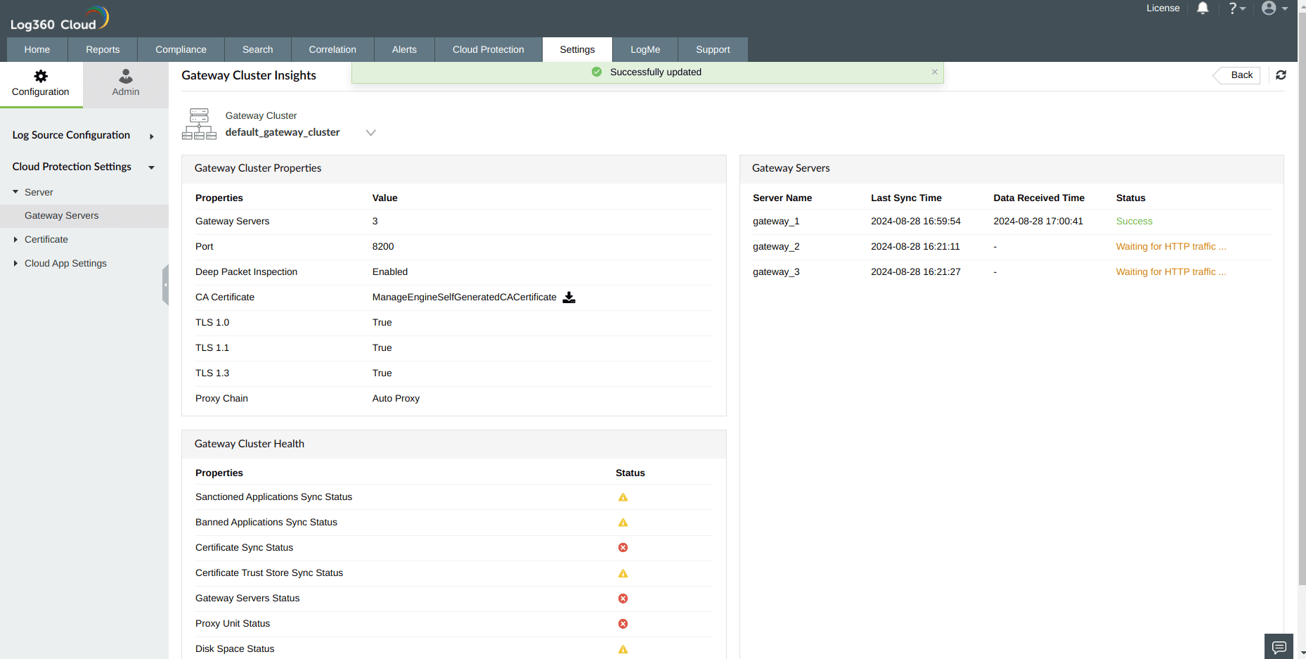 Configuring Gateway Server