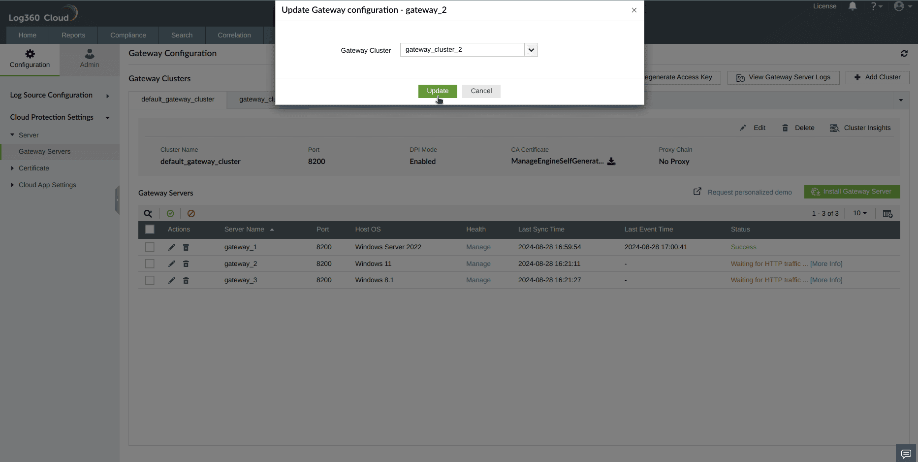 Configuring Gateway Server