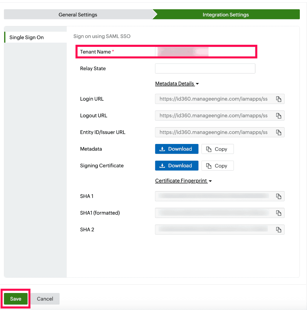  Identity360 application configuration