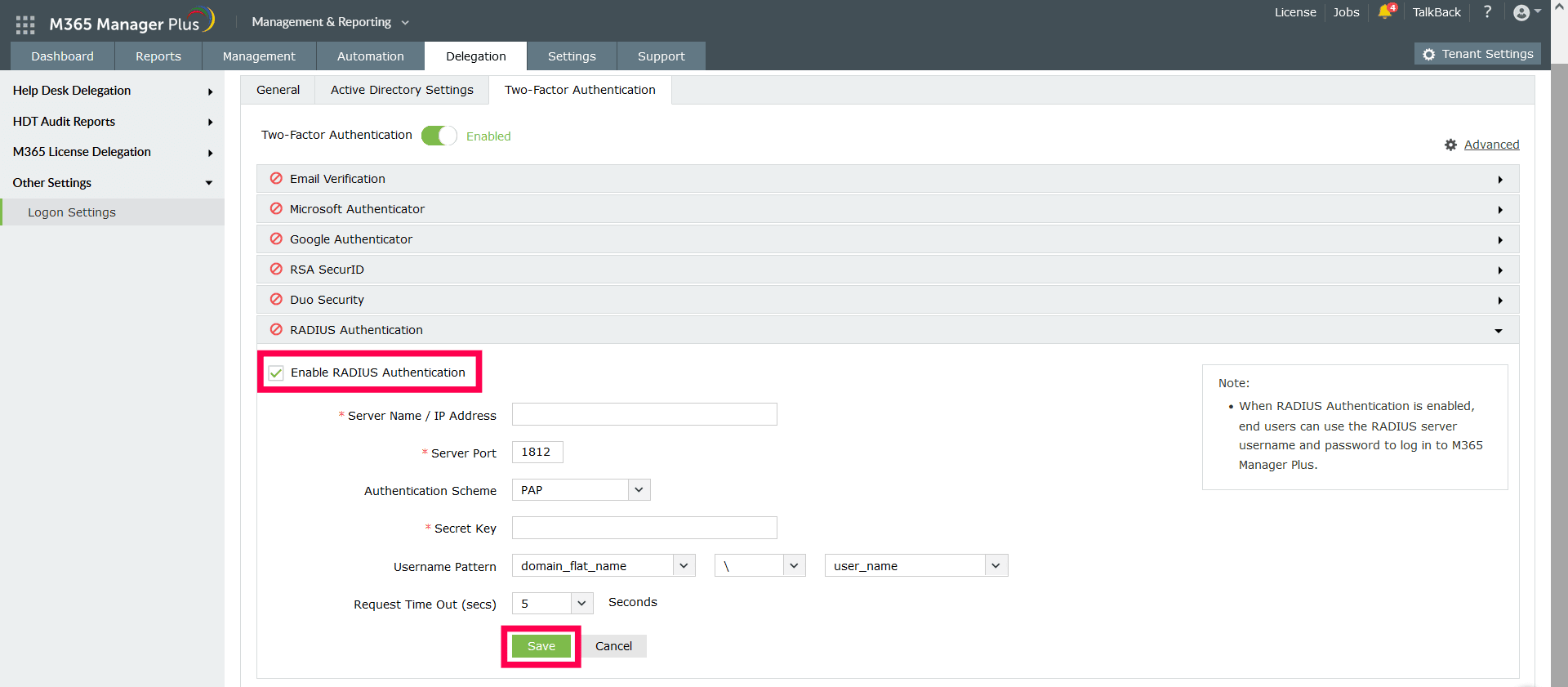 RADIUS Authentication