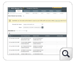 The Daily Outlook User Activity report in M365 Manager Plus, displaying a detailed table of user activity, including user principal names, display names, last activity dates, and the counts for send, receive, and read email actions, along with deletion status