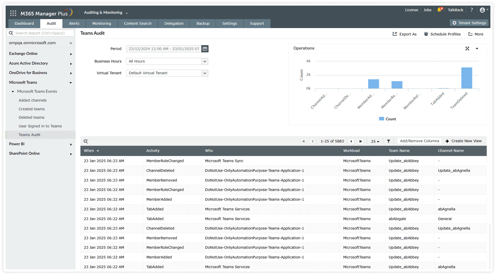 Microsoft Teams auditing
