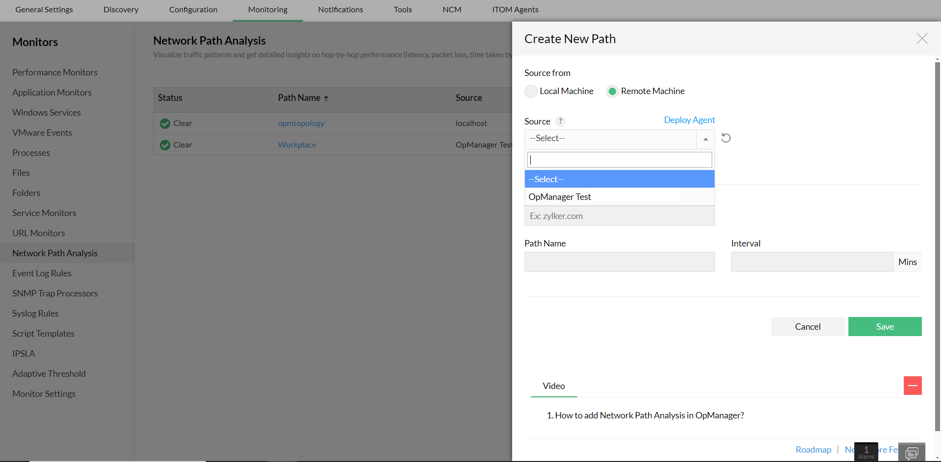 Network Path Analysis | OpManager Help