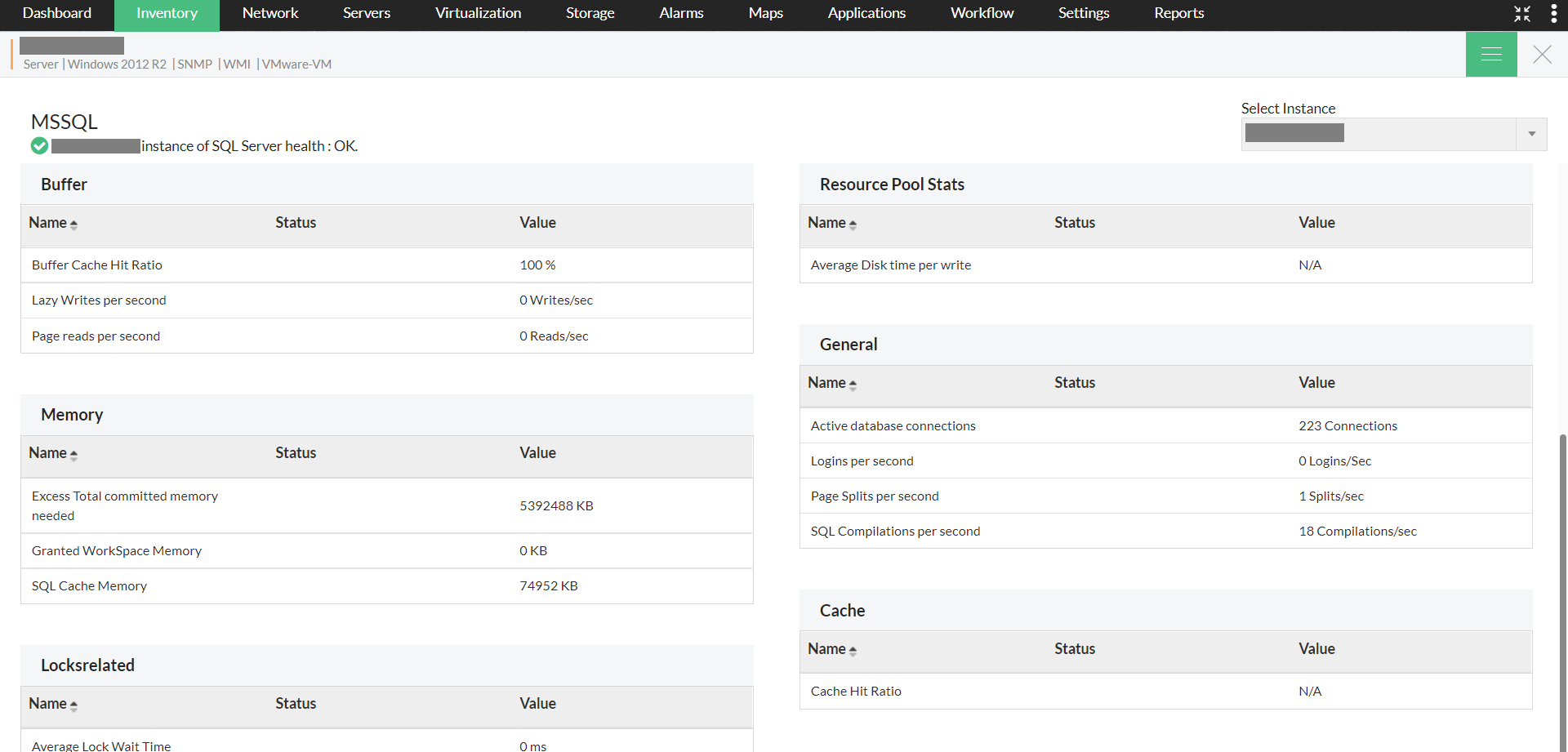 MS SQL monitoring in OpManager