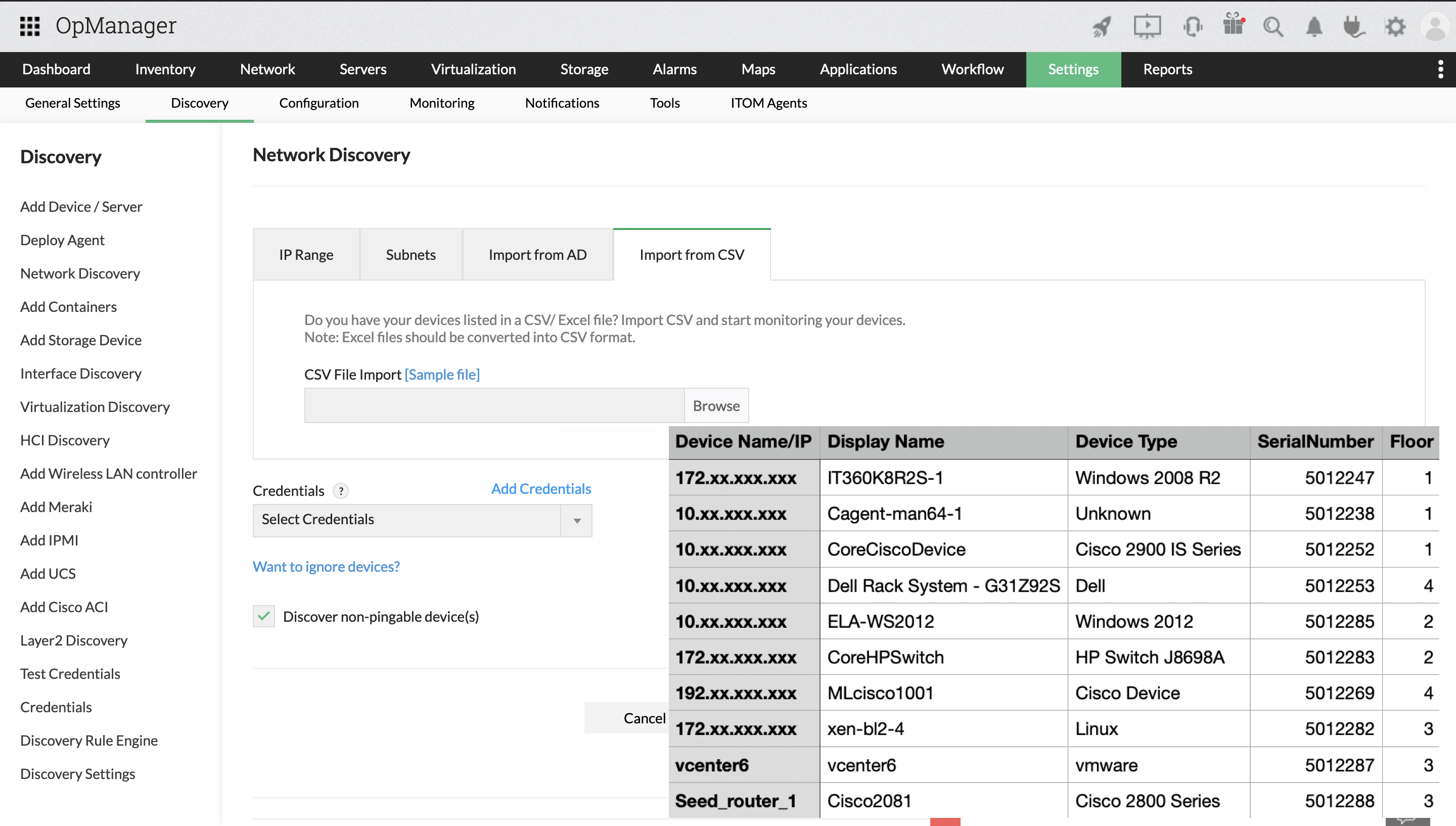 Grouping from CSV files- ManageEngine OpManager