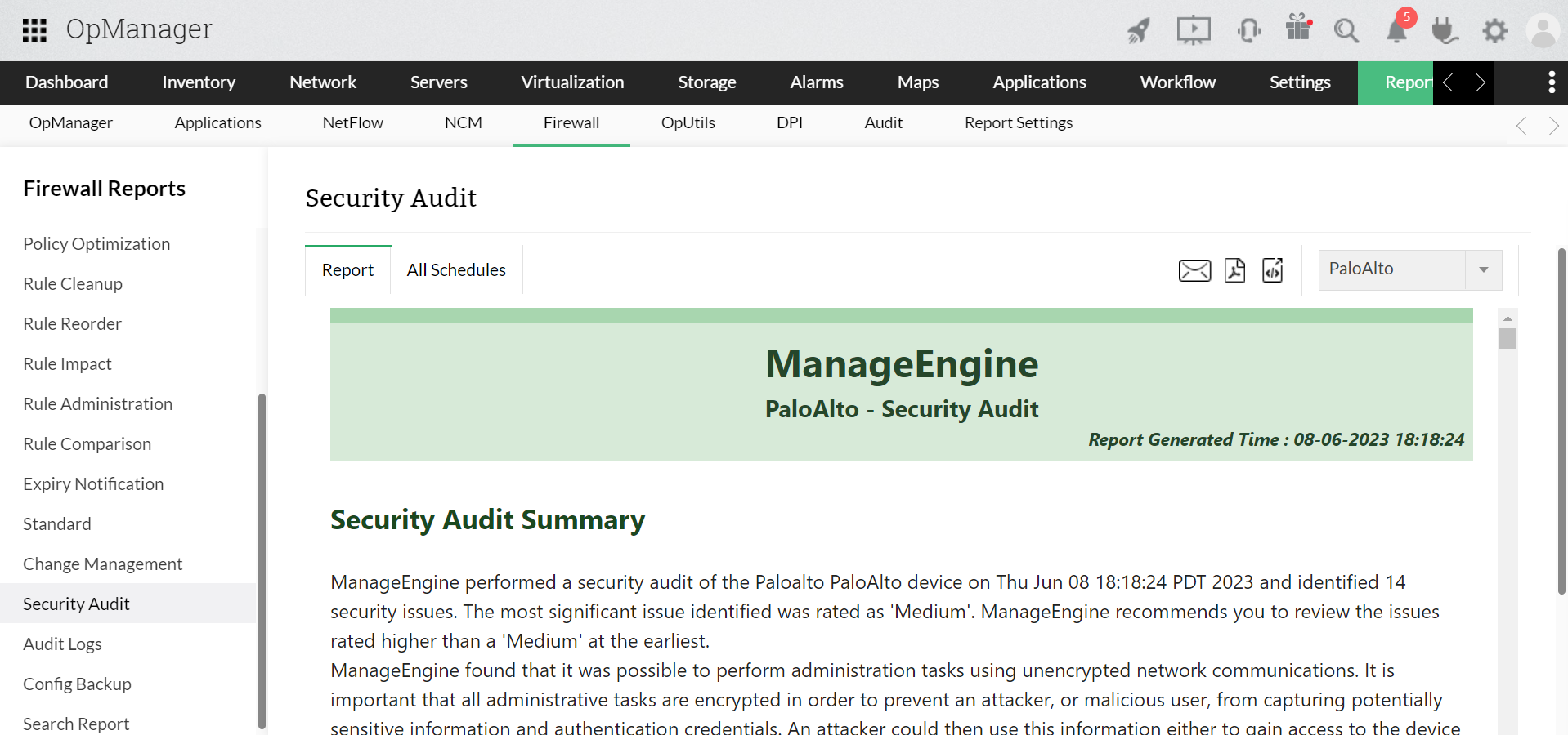 Firewall Analyzer add-on - ManageEngine OpManager