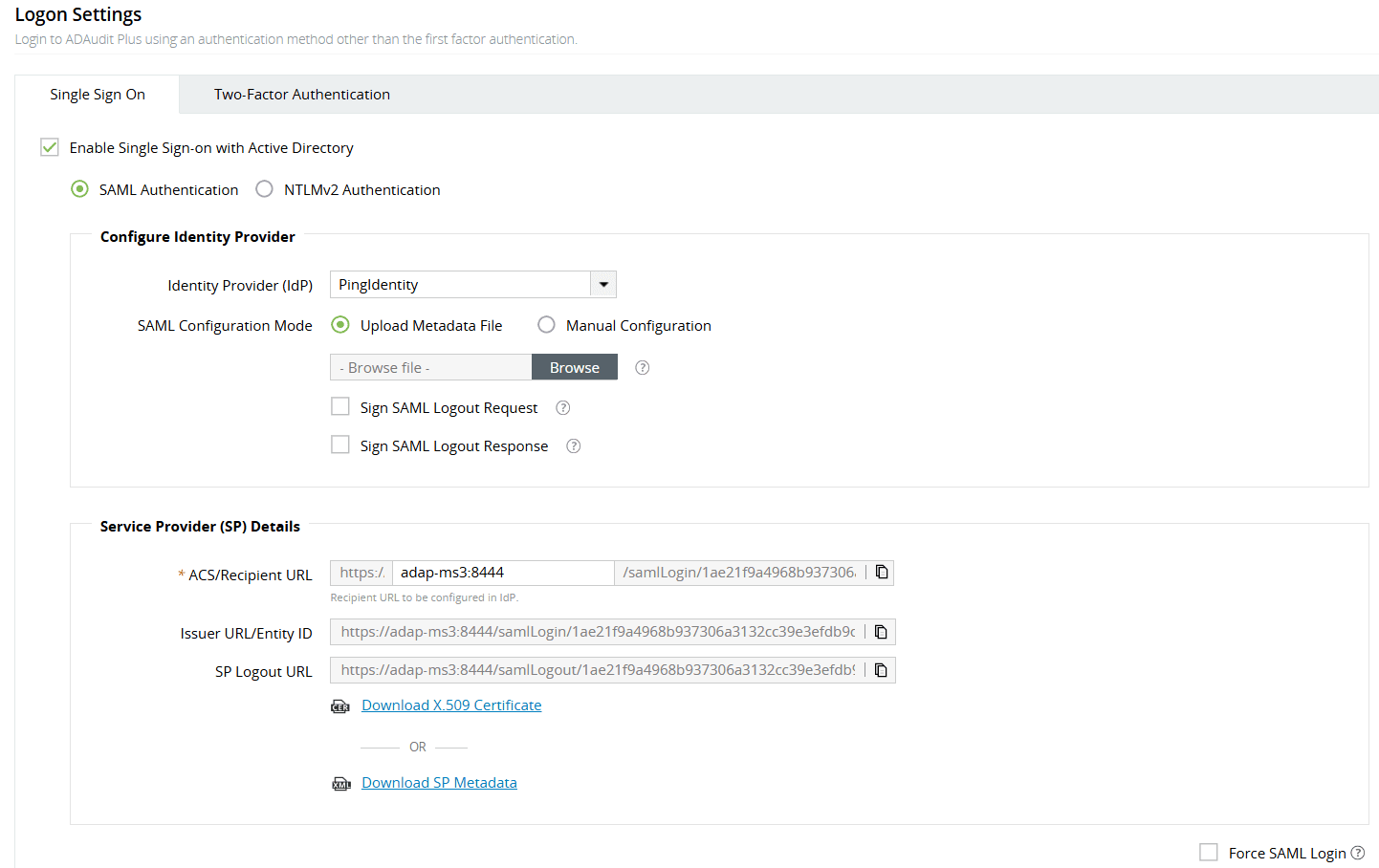 Configure ADAudit Plus in Ping Identity