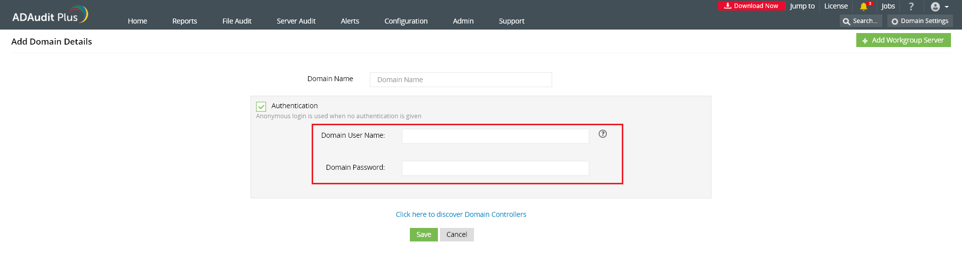 ADAudit Plus service account configuration