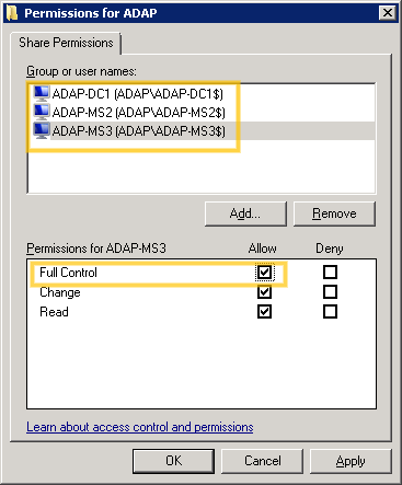 High availability setup