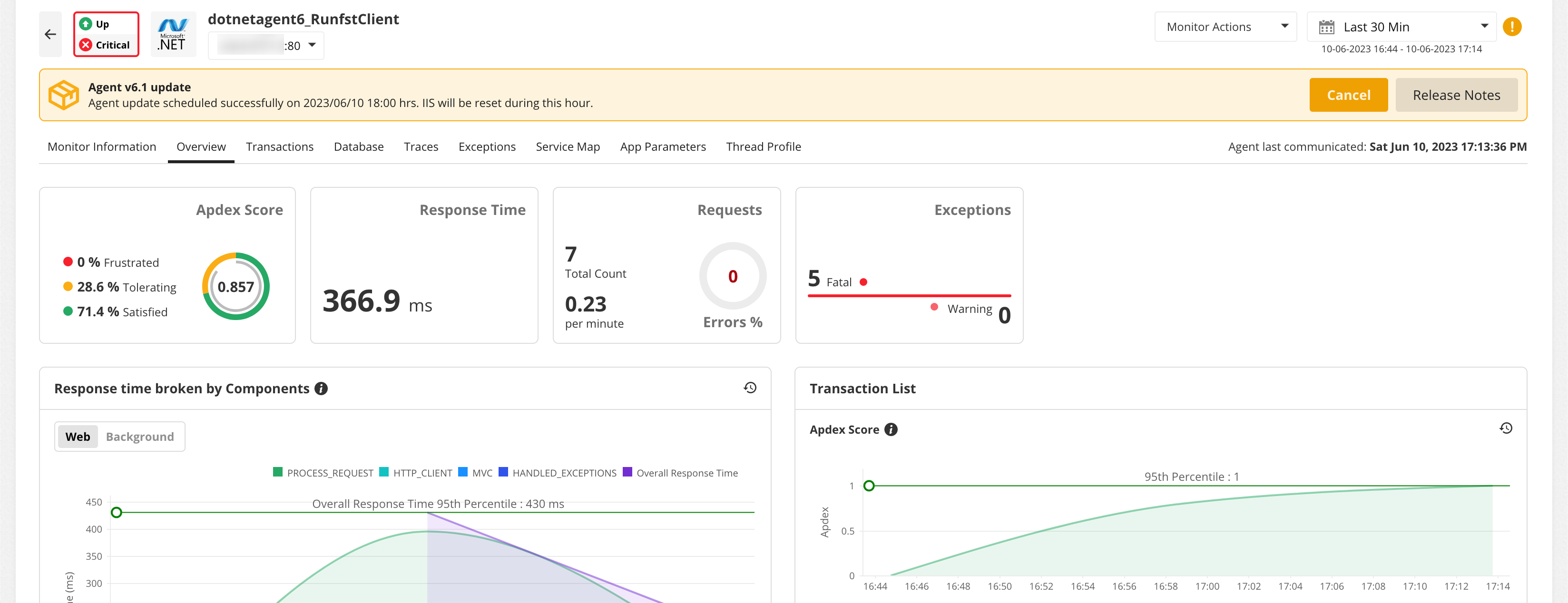 dotnet agent auto-upgrade in APM Insight