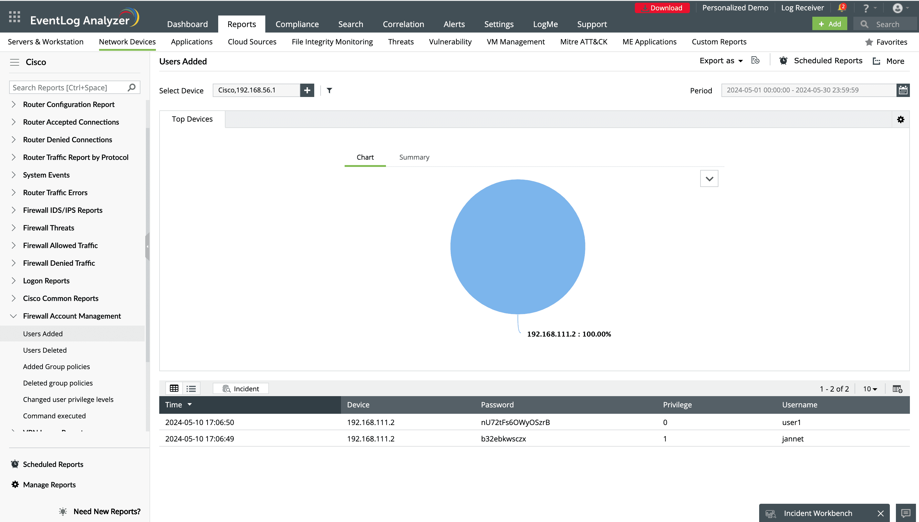 Firewall account management