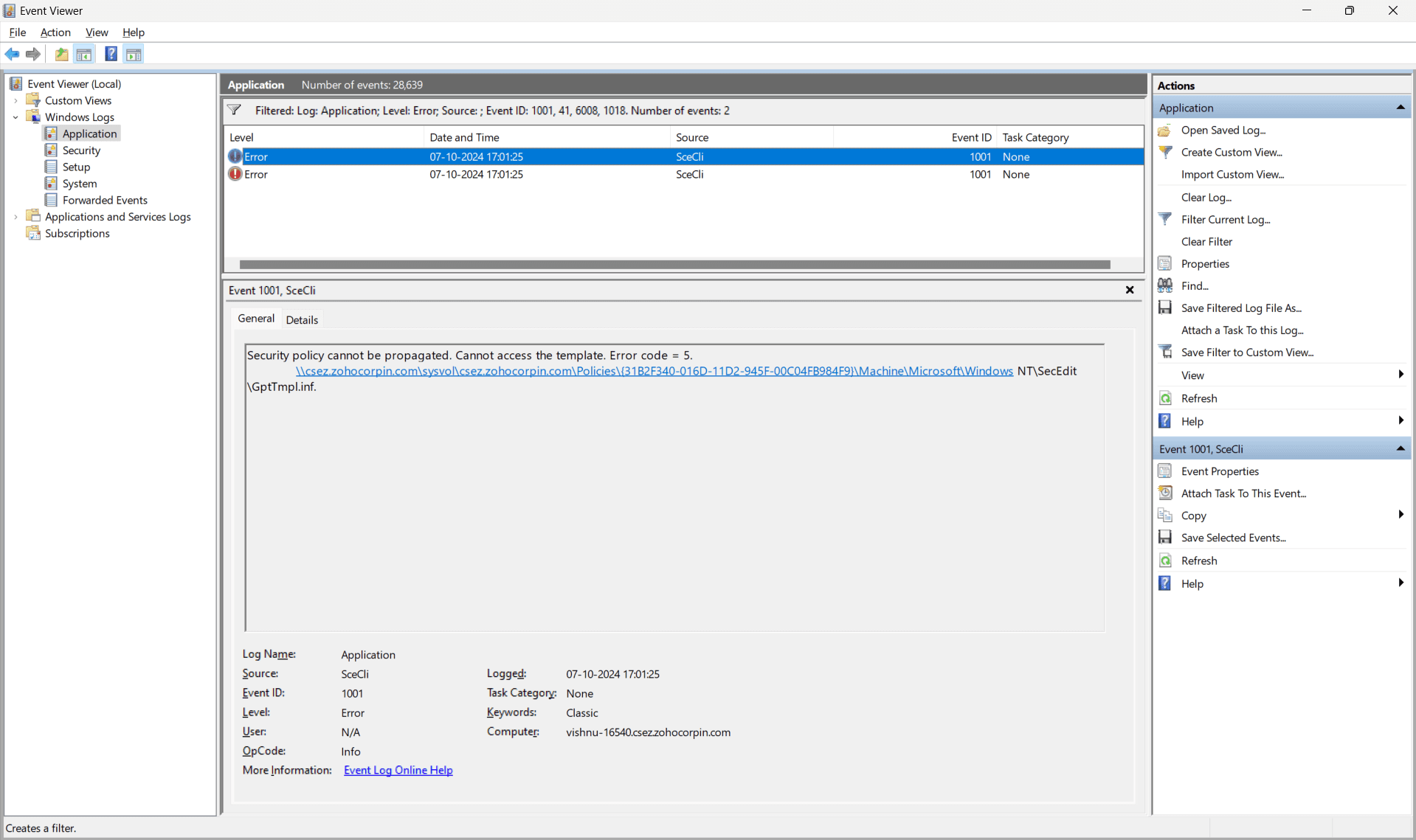 Viewing and accessing Windows crash logs in Windows 11 using Windows Event Viewer