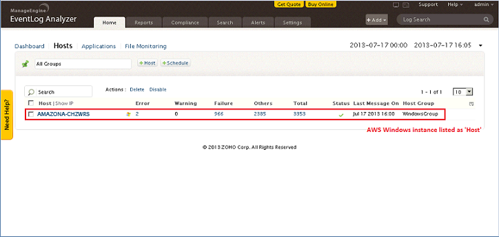 ELA AWS Agent displays logs