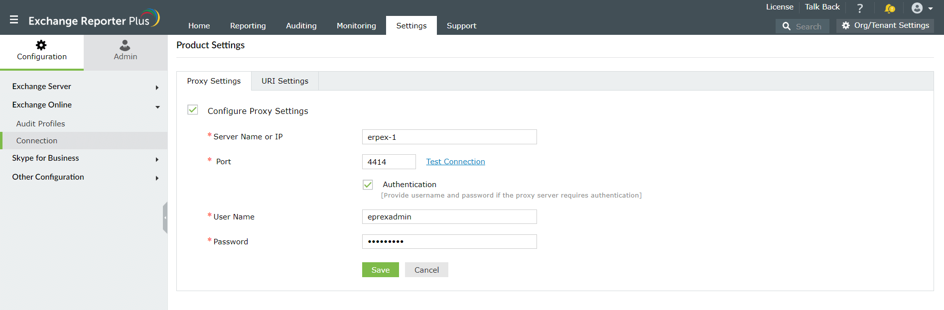 Connection configuration