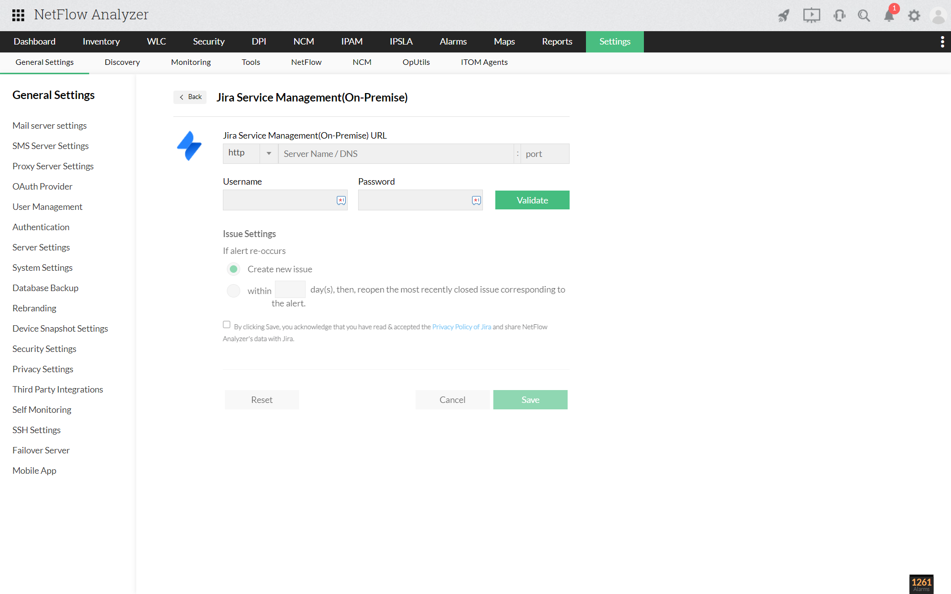 Integration of Jira Service Desk with NetFlow Analyzer