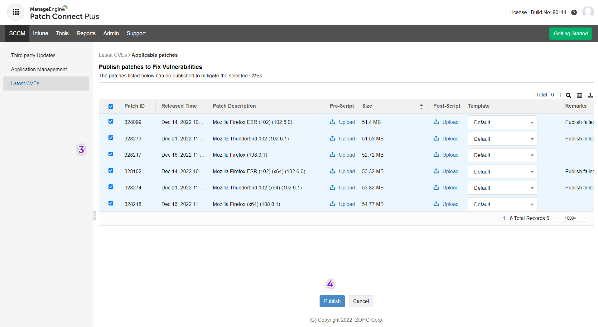 CVE import in Patch Connect Plus