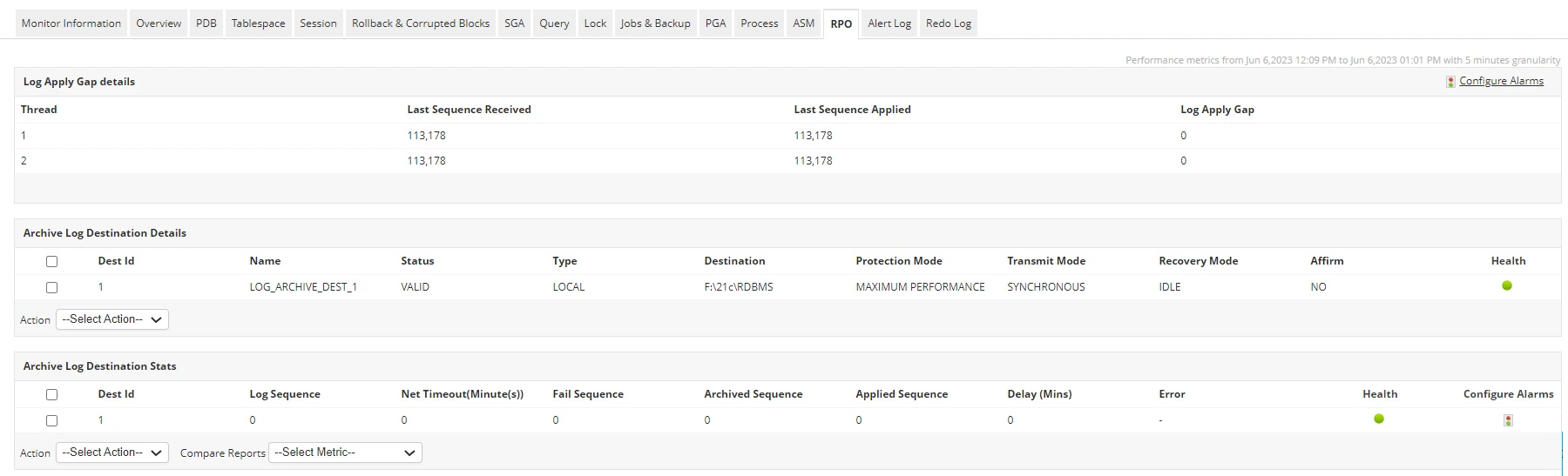 Monitor primary Oracle database with ManageEngine Applications Manager