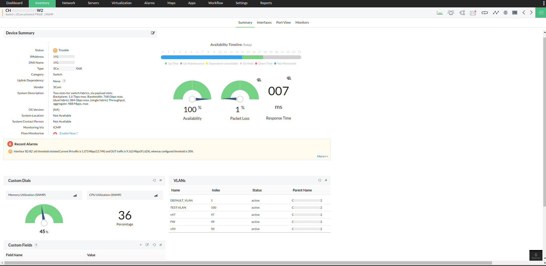 3Com Switch Port Monitoring Software - ManageEngine OpManager