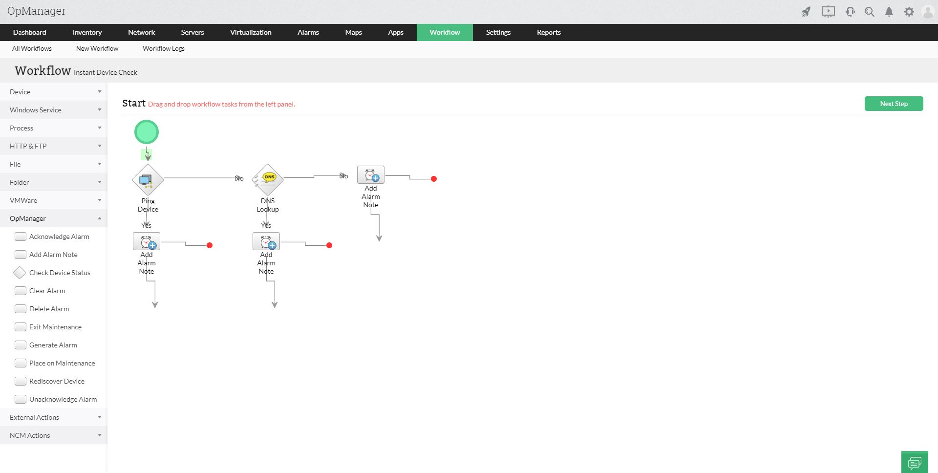 Network Software Task - ManageEngine OpManager