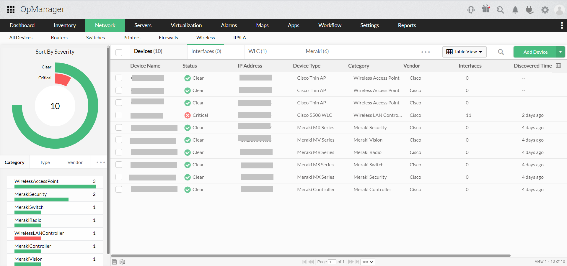 Wireless Monitoring - ManageEngine OpManager