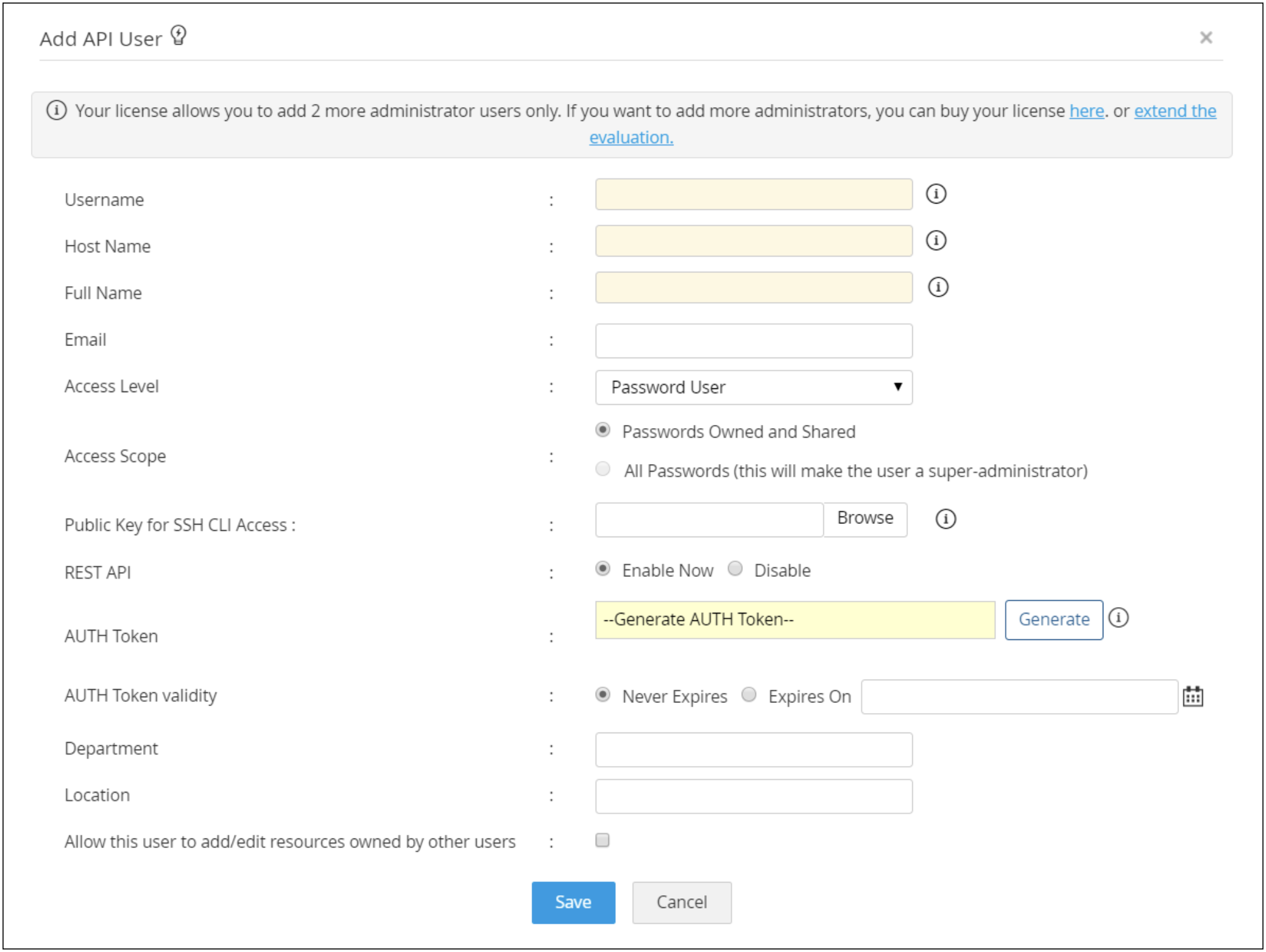 enable privileges on application credentials in PAM360