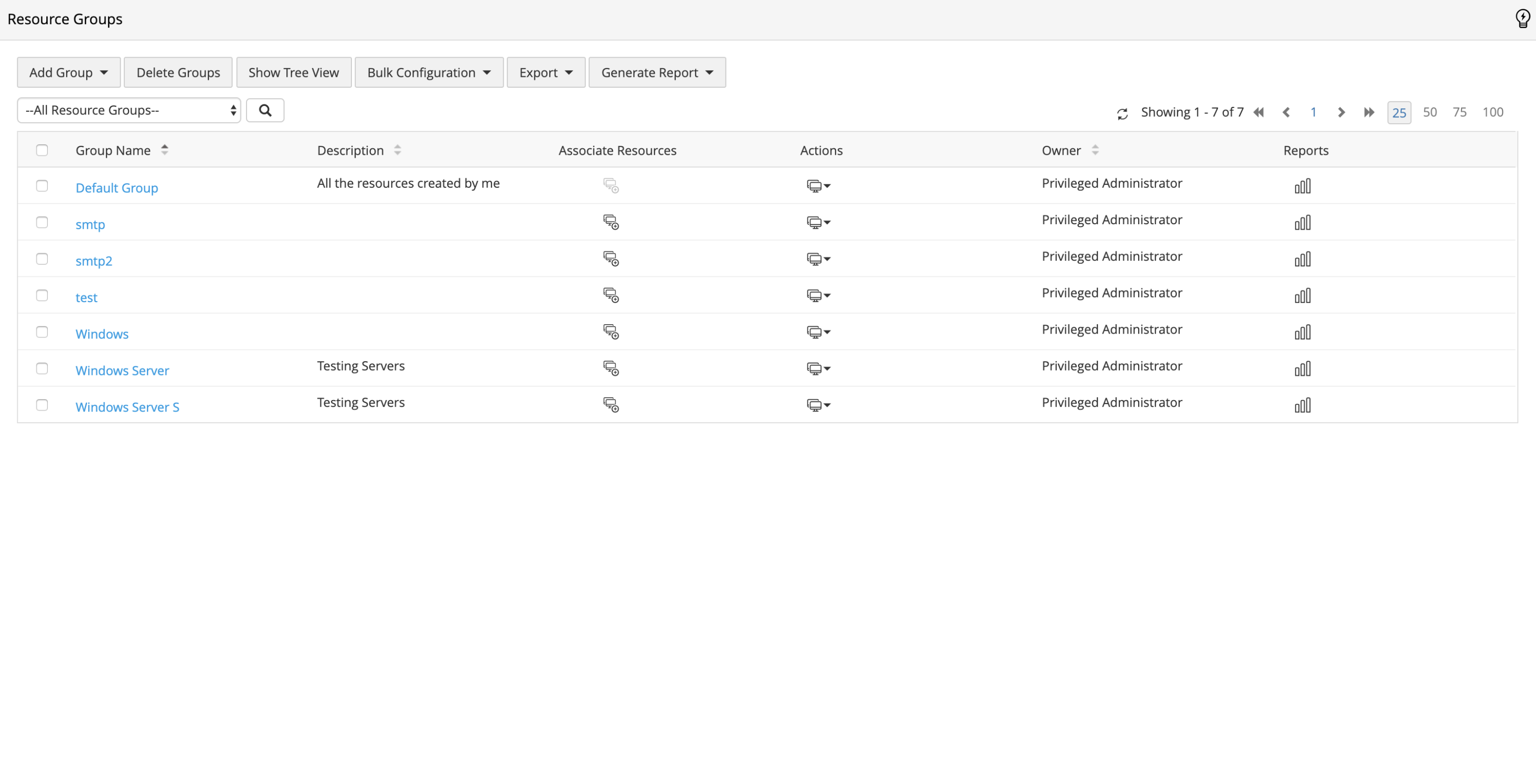 Criteria-based resource groups in PAM360