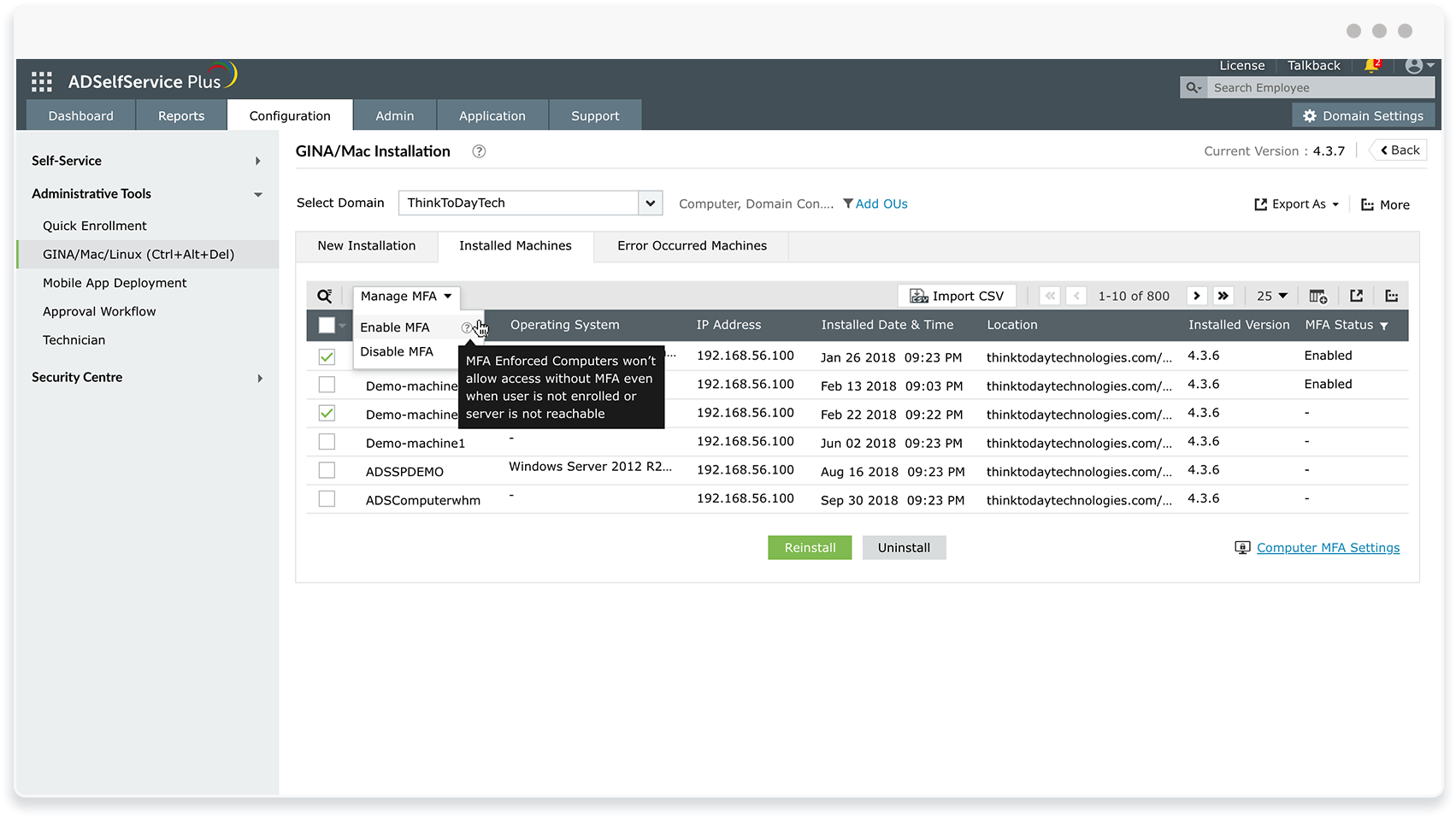 Device-based MFA with ADSelfService Plus - 1