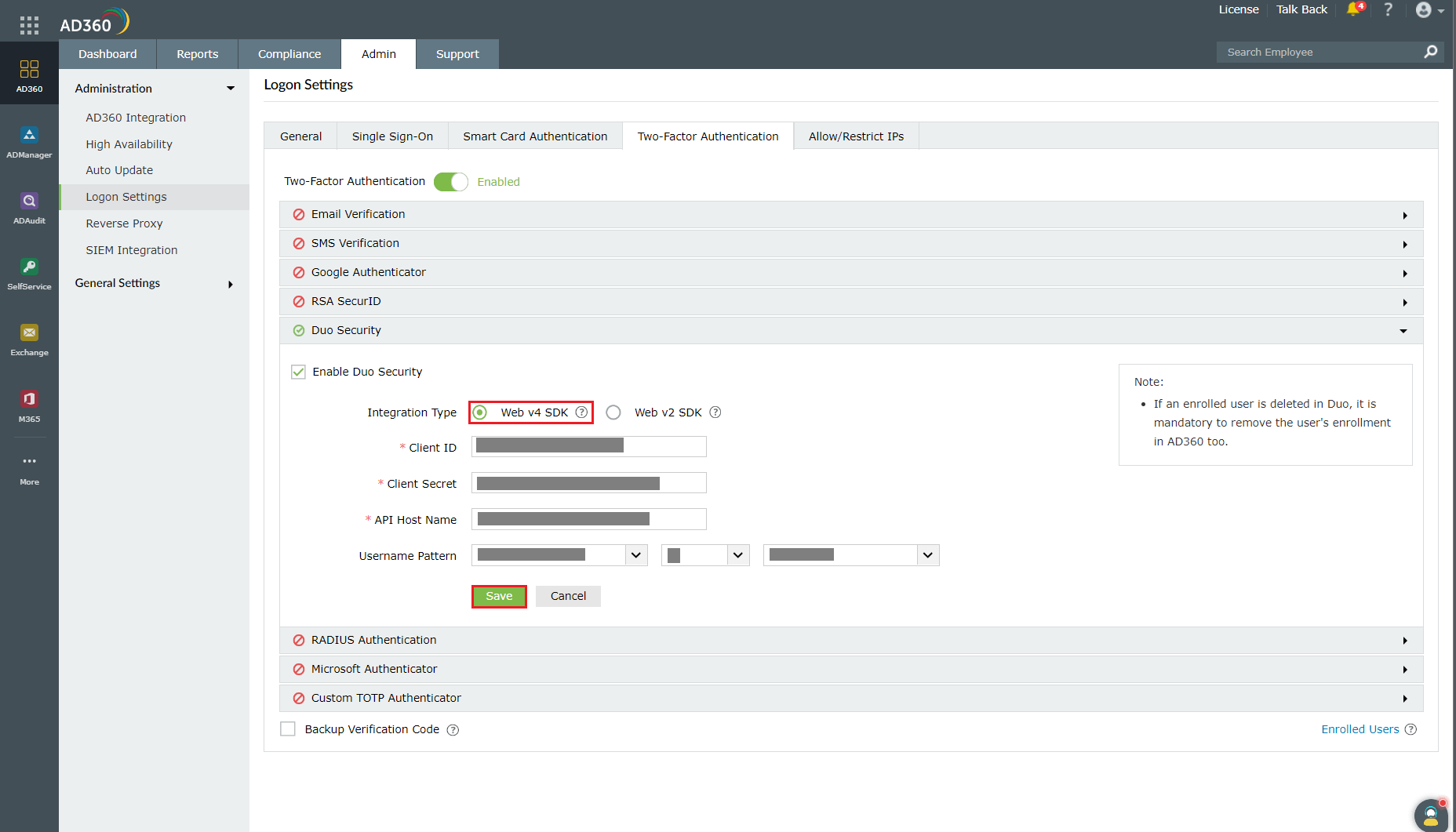 Duo Security Configuration