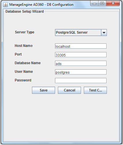 change db from postgresql to mssql