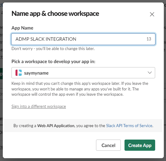 Create New App