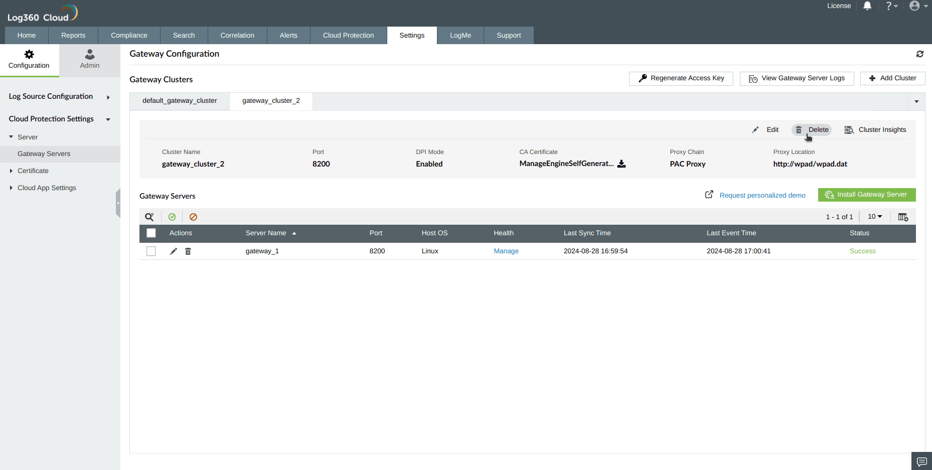 Configuring Gateway Server