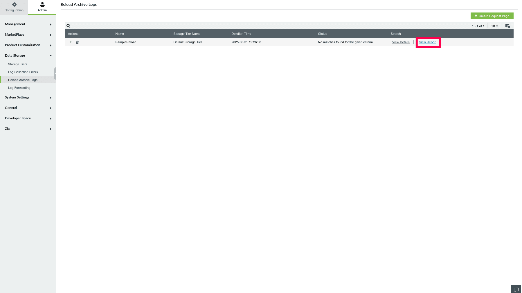 Reload Historical Logs