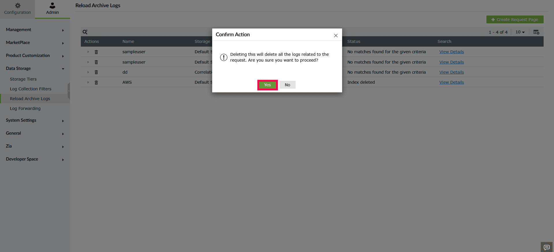 Reload Historical Logs