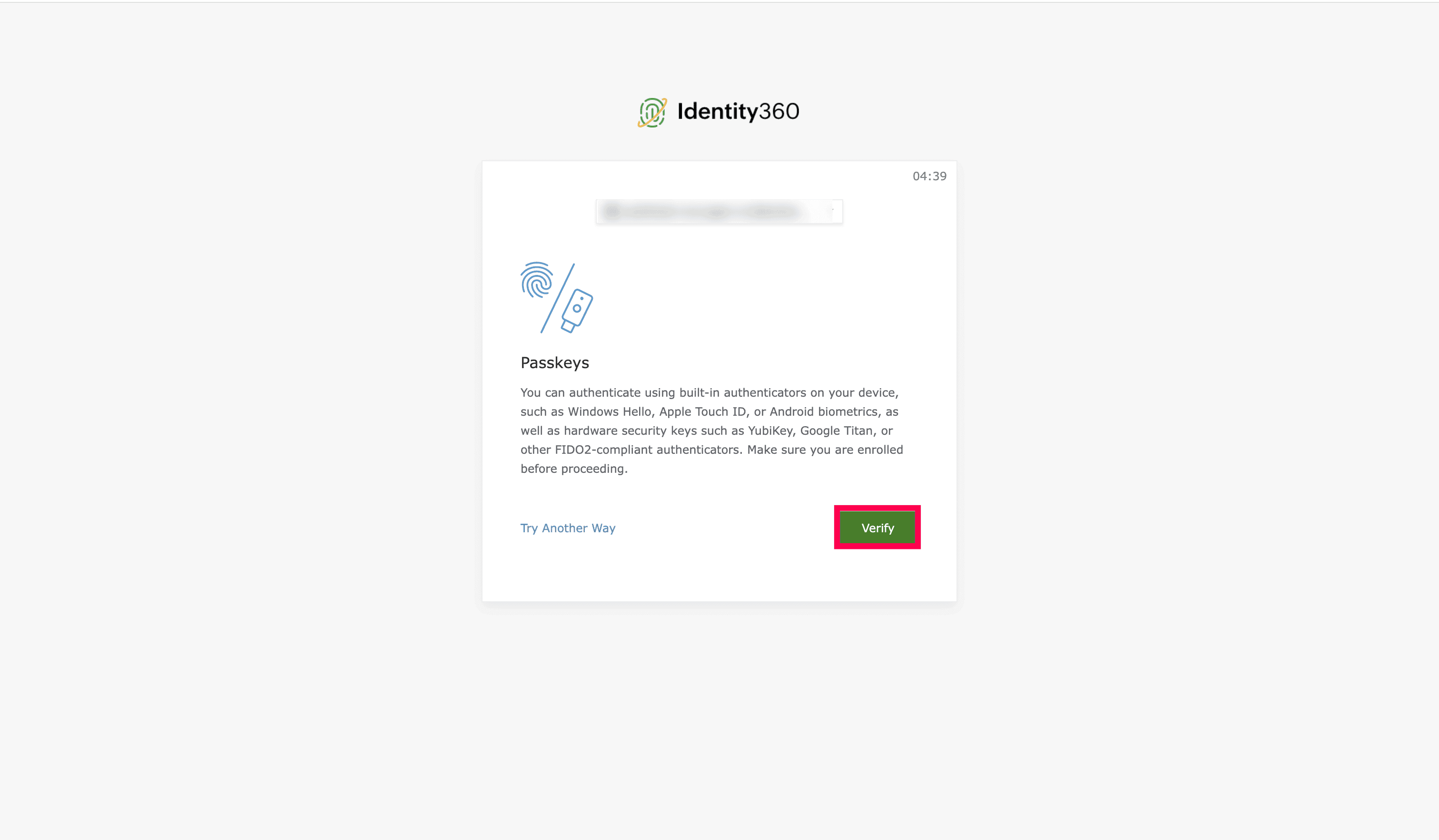 Identity Verification using MFA