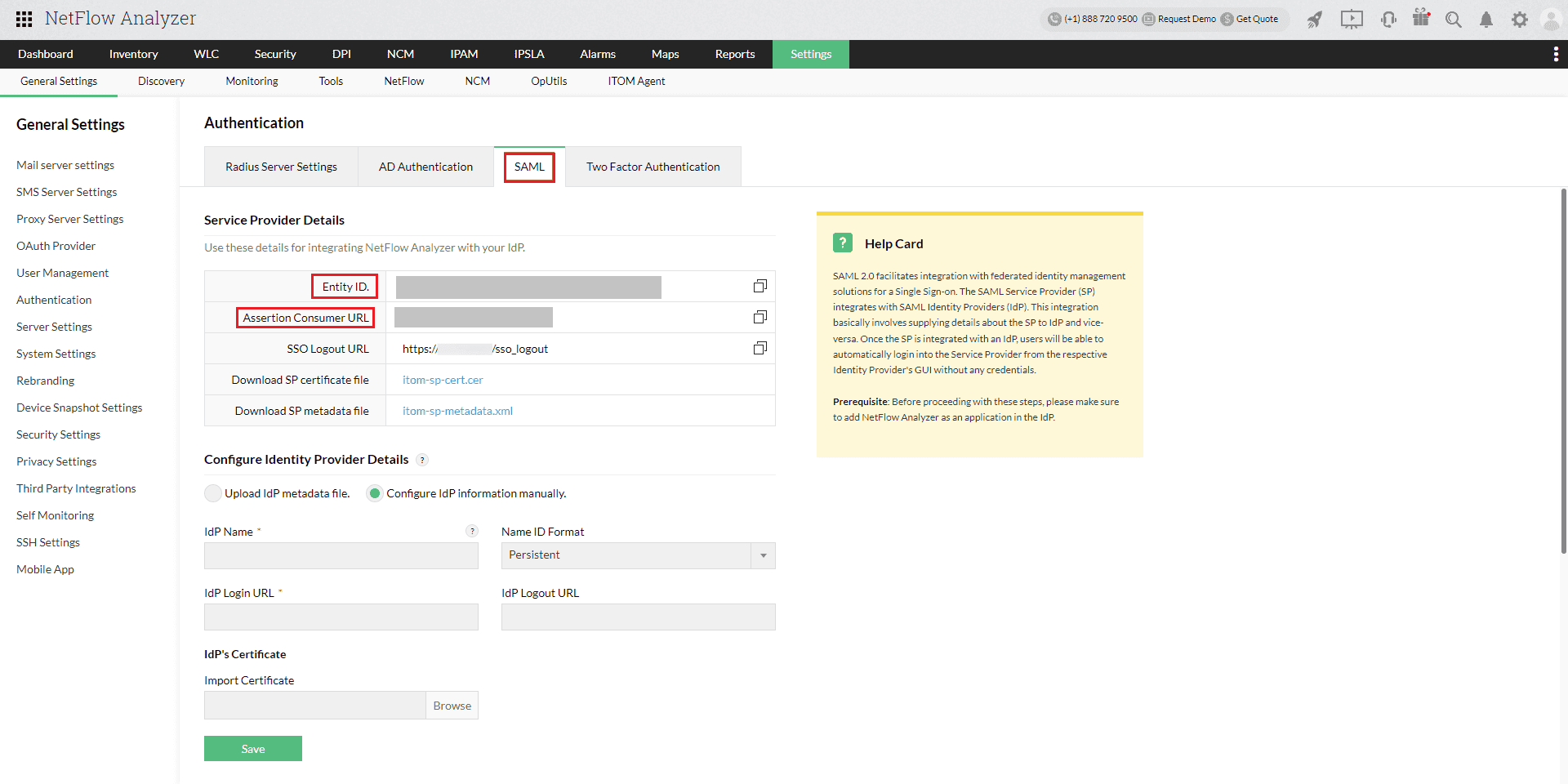 NetFlow Analyzer Set up SSO