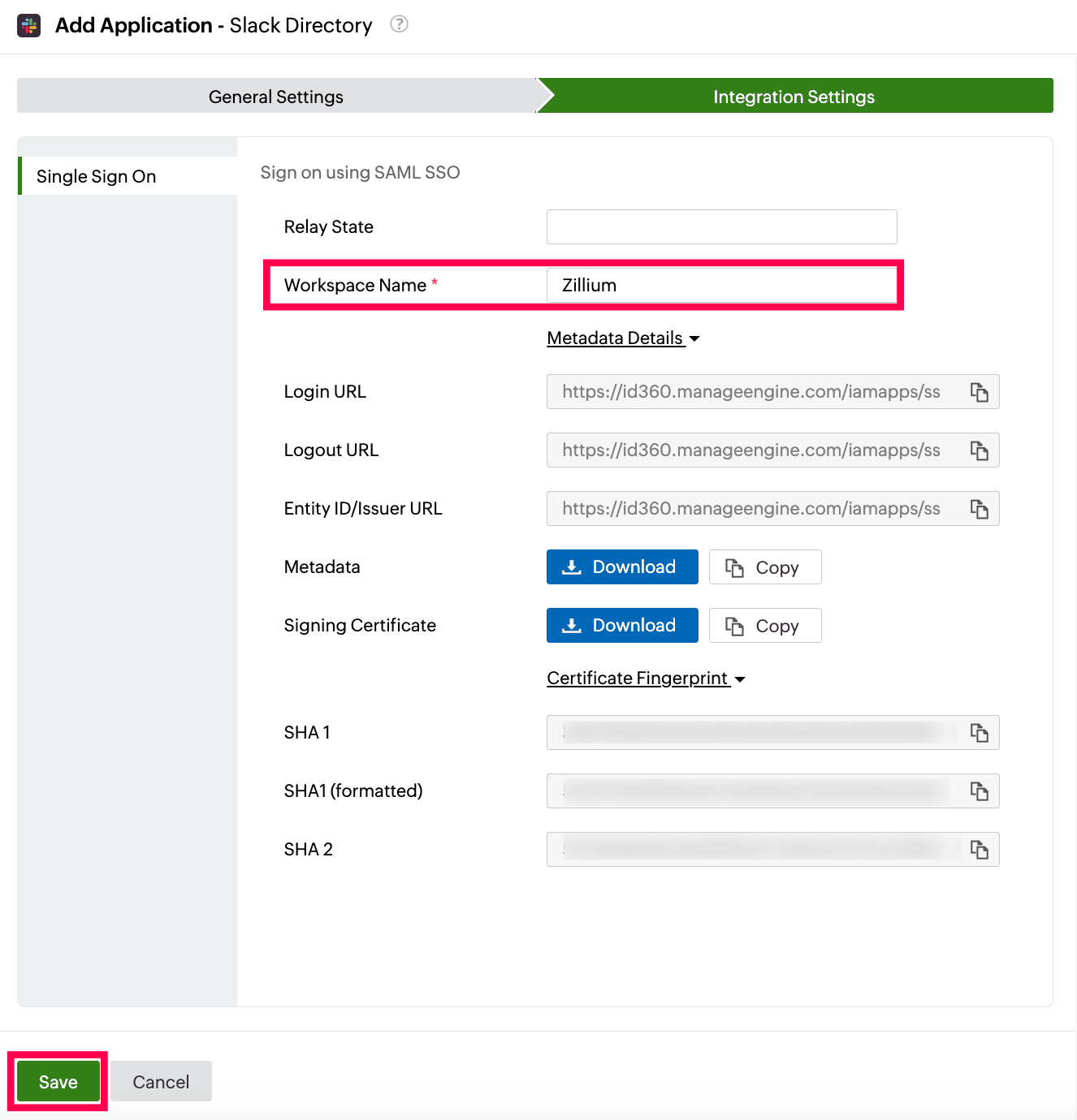 Identity360 application configuration