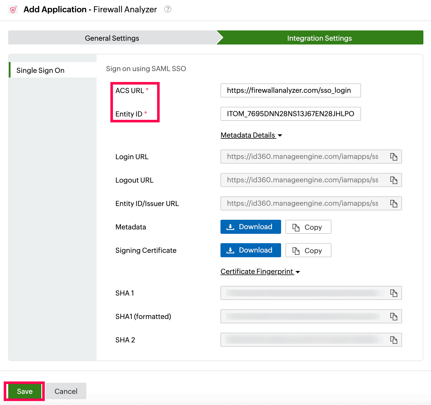 Identity360 application configuration