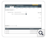 The Daily Mailbox Storage Used report in M365 Manager Plus with a line graph showing the trend of storage used over a selected period and a tabular view listing dates and the corresponding storage used