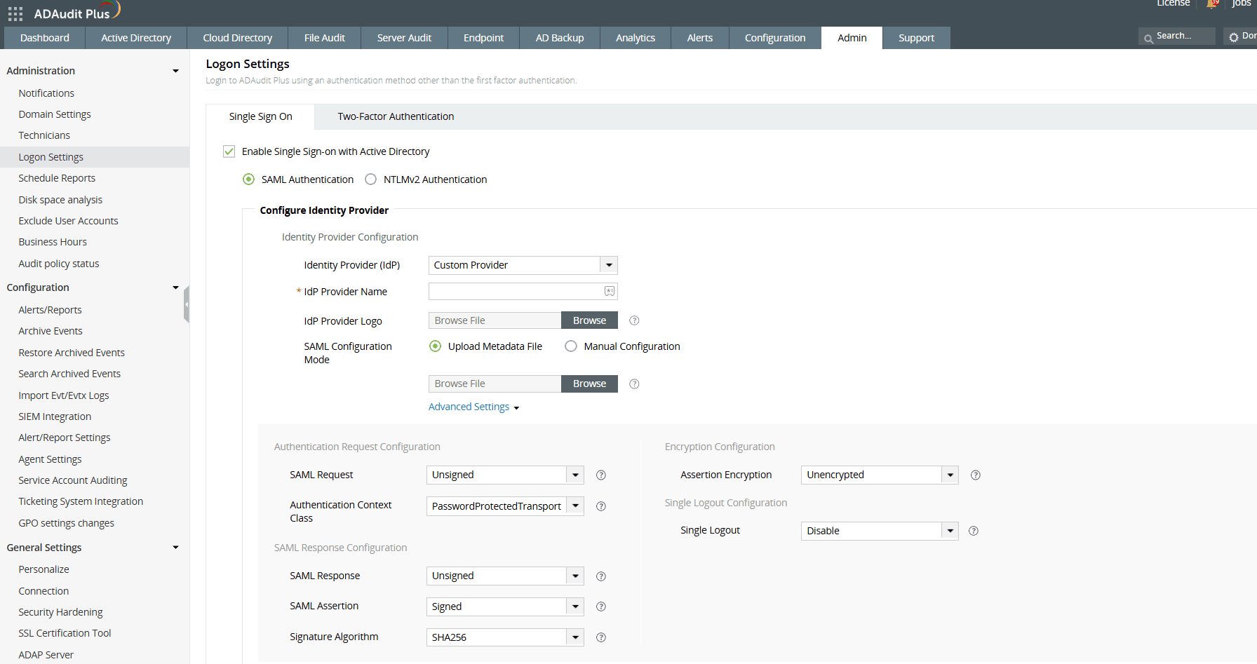 To enable NTLM-based single sign-on