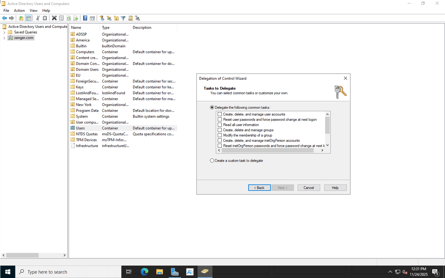 Learn how to delegate tasks in Active Directory using ADUC.