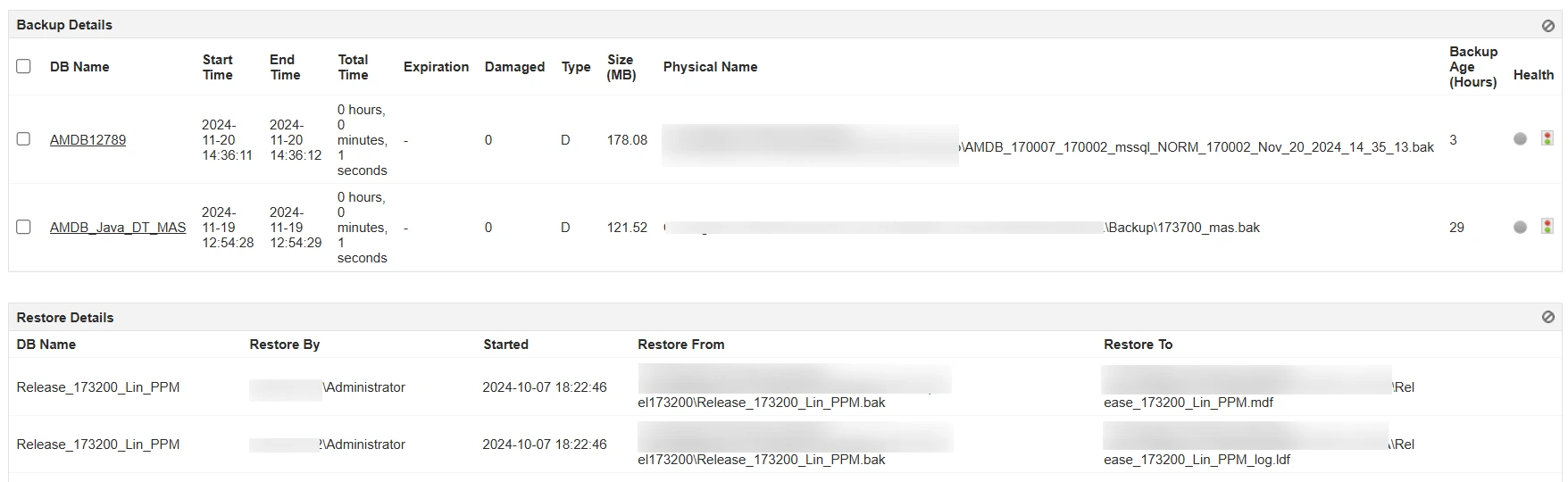 SQL Server Monitor Backup and Restore- ManageEngine Applications Manager